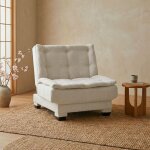 Fauteuil transformable en banquette lefkada tissu textur� beige