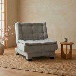 Fauteuil transformable en banquette lefkada tissu textur� gris