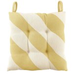 Galette de chaise biarritz carr�e 40 x 40cm � rayures jaune
