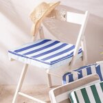 Galette de chaise d'extrieur raye pornic outdoor bleu
