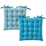 Galette de chaise giens double face bleu