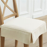 Galette de chaise  volant becquet - blanc ivoire