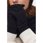 Gants unisexe en cachemire noir