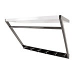 Garderobe murale acier 1 tagre et 6 crochets noir