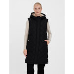 Gilets anti - froid capuche sans manches au - dessus du genou noir