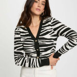 Gilet / cardigan femme noir et blanc en viscose Gilet / cardigan femme noir et blanc en viscose