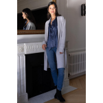 Gilet long col châle hardy en viscose gris Gilet long col châle hardy en viscose gris