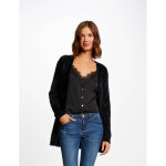 Gilet long maille duveteuse noir Gilet long maille duveteuse noir