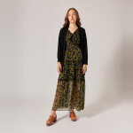 Gilet long à poche noir en viscose Gilet long à poche noir en viscose