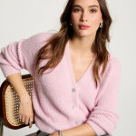 Gilet manches longues rose pastel