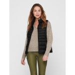 Gilet matelass col haut sans manches cordon de serrage  la taille noir en nylon