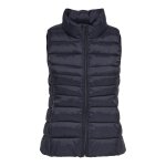 Gilet matelass long col haut bleu fonc en nylon ivy
