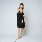 Gilet mi - long loose - noir