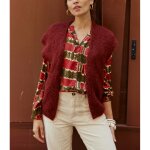 Gilet sade framboise rouge en mohair Gilet sade framboise rouge en mohair