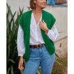 Gilet sade - vert en laine