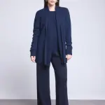 Gilet tube bleu marine en cachemire