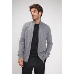 Gilet zippe col montant homme zamil en cachemire gris fonce