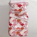 Housse de couette enfant en coton r�versible girly motif ecailles - multicolore
