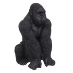 Statuette gorille rsine noir