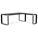 Grand bureau de direction en angle 'xline' en bois noir