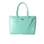 Grand sac cabas cuir de buffle - finitions argenté pour femme celadon - samba - buni bleu Grand sac cabas cuir de buffle - finitions argenté pour femme celadon - samba - buni bleu