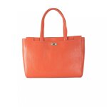 Grand sac cabas cuir de buffle - finitions argenté pour femme corail flamingo - samba - buni Grand sac cabas cuir de buffle - finitions argenté pour femme corail flamingo - samba - buni