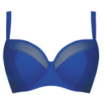 Haut de maillot de bain balconnet armatures bleu en nylon