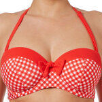 Haut de maillot de bain bandeau  armatures rouge