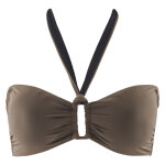 Haut de maillot de bain bandeau sans armatures kaki Haut de maillot de bain bandeau sans armatures kaki