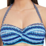 Haut de maillot de bain bandeau twisté à armatures imprimé - bleu Haut de maillot de bain bandeau twisté à armatures imprimé - bleu