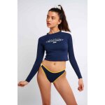 Haut de maillot de bain crop top manches longues bleu banana moon