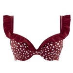 Haut de maillot de bain plongeant armatures rouge