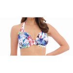 Haut de maillot de bain tour de cou armatures fantasie bain bleu