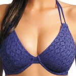 Haut de maillot de bain tour de cou bleu spirit