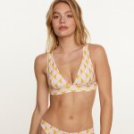 Haut de maillot de bain triangle rose seventies Haut de maillot de bain triangle rose seventies