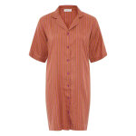 Haut de pyjama - chemise longue  manches courtes - orange femilet - anna en viscose