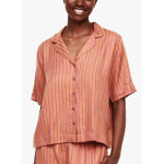 Haut de pyjama - chemise  manches courtes - orange femilet - anna en viscose