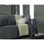 Housse de canap  nouettes - gris