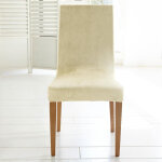 Housse de chaise extensible ame. polar blanc cru