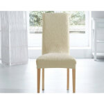 Housse de chaise extensible tissage en relief becquet - beige