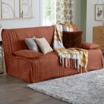 Housse de clic - clac keva suedine 2 places marron noisette Housse de clic - clac keva suedine 2 places marron noisette