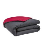 Housse de couette bicolore Écorce en bambou gris - rouge Housse de couette bicolore Écorce en bambou gris - rouge