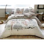 Housse de couette coton chouette des neiges - multicolore