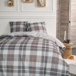 Housse de couette en coton 260 x 240 cm flanelle 2. 9 gris Housse de couette en coton 260 x 240 cm flanelle 2. 9 gris