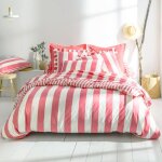 Housse de couette en coton anderson  rayures rose bonbon