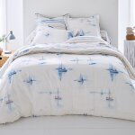 Housse de couette coton maree haute - bleu