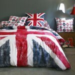 Housse de couette coton old flag - bleu