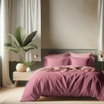 Housse de couette coton tertio ; - vieux rose / rose blush