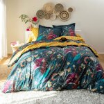 Housse de couette double face motif fleurs et paons dr. magnifique multicolore Housse de couette double face motif fleurs et paons dr. magnifique multicolore