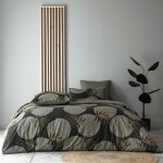 Housse de couette en coton r�versible dr. baltia motif art d�co - gris anthracite
